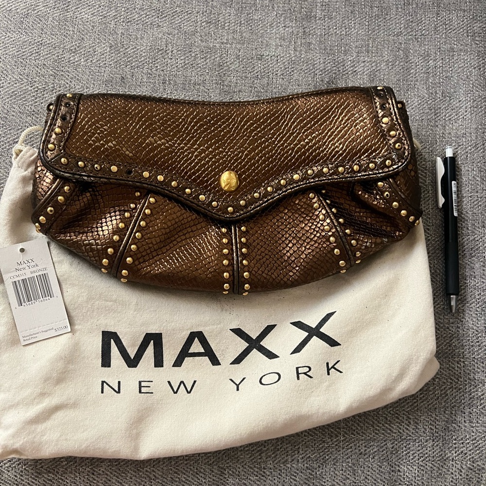 Maxx New York Metallic Brown Clutch
